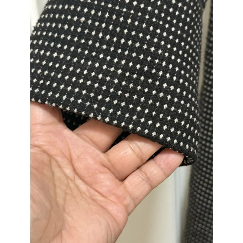 Forever 21 Peacoat Womens Small Black White Micro Houndstooth Wool Blend Coat